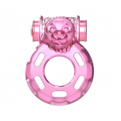 Розовое эрекционное кольцо с вибрацией Pink Bear - Baile - в Майкопе купить с доставкой
