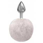 Серебристая анальная пробка с белым пушистым хвостиком Twinkle - Lola Games - купить с доставкой в Майкопе