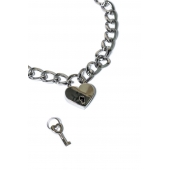 Серебристый ошейник Embrace с ключиком - Lola Games - купить с доставкой в Майкопе