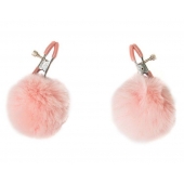 Зажимы на соски Angelic с розовыми меховыми шариками - Lola Games - купить с доставкой в Майкопе