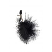 Зажимы на соски с черным пухом Euphoric - Lola Games - купить с доставкой в Майкопе