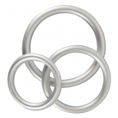 Набор из 3 эрекционных колец под металл Metallic Silicone Cock Ring Set - Orion - в Майкопе купить с доставкой