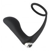 Черное эрекционное кольцо с анальной вибропробкой Vibrating Ring   Plug - Orion - в Майкопе купить с доставкой