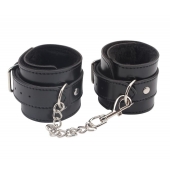 Черные оковы на ноги Obey Me Leather Ankle Cuffs - Chisa - купить с доставкой в Майкопе