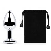 Серебристая анальная пробка с прозрачным стразом - 7,2 см. - Anal Jewelry Plug - купить с доставкой в Майкопе