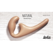 Бежевый безремневой страпон Seduction - 20,5 см. - Lola Games - купить с доставкой в Майкопе