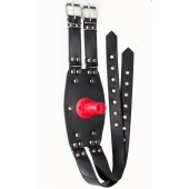 Черный узкий пояс на бедро с телесной насадкой - LOVETOY (А-Полимер) - купить с доставкой в Майкопе