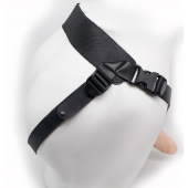 Пустотелый реалистичный фаллопротез на ремешках с заклепками - 19,5 см. - LOVETOY (А-Полимер) - купить с доставкой в Майкопе