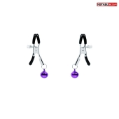 Оригинальные зажимы на соски с фиолетовыми шариками - Notabu - купить с доставкой в Майкопе