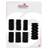 Набор из 7 черных насадок PENIS SLEEVES SET - Dream Toys - в Майкопе купить с доставкой