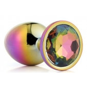 Голографическая анальная втулка с радужным кристаллом - 7,1 см. - Dream Toys - купить с доставкой в Майкопе