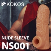 Телесная открытая насадка-реалистик с подхватом мошонки Nude Sleeve M - 12 см. - KOKOS - в Майкопе купить с доставкой