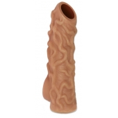 Телесная насадка с венками и открытой головкой Nude Sleeve M - 12 см. - KOKOS - в Майкопе купить с доставкой