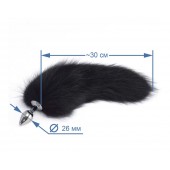 Хромированная анальная пробка с пушистым хвостиком - Sitabella - купить с доставкой в Майкопе