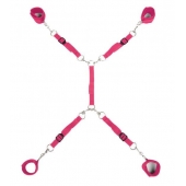 Ярко-розовый набор фиксаций на кровати Classic Bed Spreader - Lux Fetish - купить с доставкой в Майкопе