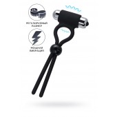 Черное эрекционное лассо Ect с виброэлементом - A-toys - в Майкопе купить с доставкой