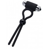 Черное эрекционное лассо Ect с виброэлементом - A-toys - в Майкопе купить с доставкой