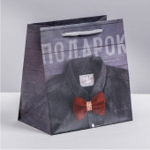 Ламинированный квадратный пакет «Мужской стиль» - 14 х 14 х 9 см. - Сима-Ленд - купить с доставкой в Майкопе