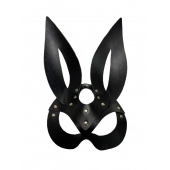 Черная кожаная маска зайки Miss Bunny - БДСМ Арсенал - купить с доставкой в Майкопе