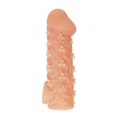 Телесная закрытая насадка с пучками шишечек Cock Sleeve Size M - 15,6 см. - KOKOS - в Майкопе купить с доставкой