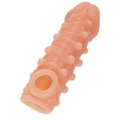 Телесная закрытая насадка с шариками Cock Sleeve Size M - 15,6 см. - KOKOS - в Майкопе купить с доставкой