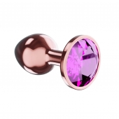 Пробка цвета розового золота с лиловым кристаллом Diamond Quartz Shine L - 8,3 см. - Lola Games - купить с доставкой в Майкопе