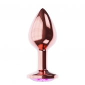 Пробка цвета розового золота с лиловым кристаллом Diamond Quartz Shine L - 8,3 см. - Lola Games - купить с доставкой в Майкопе