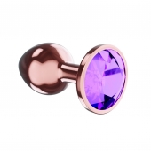 Пробка цвета розового золота с фиолетовым кристаллом Diamond Amethyst Shine L - 8,3 см. - Lola Games - купить с доставкой в Майкопе