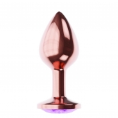 Пробка цвета розового золота с фиолетовым кристаллом Diamond Amethyst Shine L - 8,3 см. - Lola Games - купить с доставкой в Майкопе