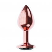 Пробка цвета розового золота с черным кристаллом Diamond Jet Shine L - 8,3 см. - Lola Games - купить с доставкой в Майкопе