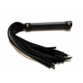 Черная плеть из эко-кожи - 42 см. - БДСМ Арсенал - купить с доставкой в Майкопе