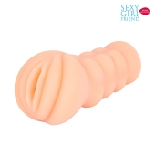Телесный мастурбатор-вагина с комплектом эрекционных колец - Bior toys - в Майкопе купить с доставкой