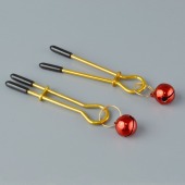 Золотистые зажимы с колокольчиками Gold - Sitabella - купить с доставкой в Майкопе