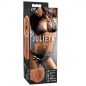 Мастурбатор-вагина цвета карамели Julieta с вибрацией - Blush Novelties - в Майкопе купить с доставкой