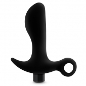 Черный анальный вибратор Silicone Vibrating Prostate Massager 01 - 10,8 см. - Blush Novelties - в Майкопе купить с доставкой