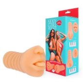 Телесный мастурбатор-ротик с высунутым язычком - Bior toys - в Майкопе купить с доставкой