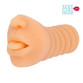 Телесный мастурбатор-ротик с высунутым язычком - Bior toys - в Майкопе купить с доставкой