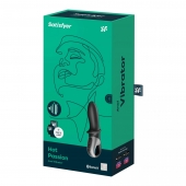Черный анальный вибратор Hot Passion с функцией нагрева - Satisfyer - в Майкопе купить с доставкой