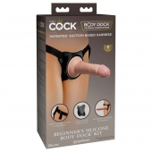 Страпон с телесной насадкой на присоске Beginner s Silicone Body Dock Kit - 14 см. - Pipedream - купить с доставкой в Майкопе