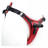 Красно-черный женский пояс с 2 способами крепления насадок - LOVETOY (А-Полимер) - купить с доставкой в Майкопе