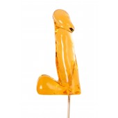 Оранжевый леденец в форме пениса со вкусом аморетто - Sosuчki - купить с доставкой в Майкопе