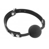 Черный силиконовый кляп-шарик на ремешках - Fetish Tentation - купить с доставкой в Майкопе