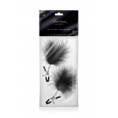 Зажимы на соски с черными пуховыми кисточками Sweet Caress Feather Nipple Clumps - Sweet Caress - купить с доставкой в Майкопе