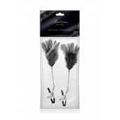 Зажимы для сосков с черными перьями Sweet Caress Feather Nipple Clumps - Sweet Caress - купить с доставкой в Майкопе