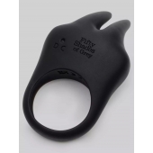 Черное эрекционное виброкольцо Sensation Rechargeable Vibrating Rabbit Love Ring - Fifty Shades of Grey - в Майкопе купить с доставкой