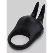 Черное эрекционное виброкольцо Sensation Rechargeable Vibrating Rabbit Love Ring - Fifty Shades of Grey - в Майкопе купить с доставкой