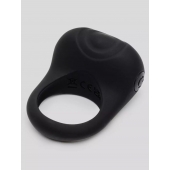 Черное эрекционное виброкольцо Sensation Rechargeable Vibrating Love Ring - Fifty Shades of Grey - в Майкопе купить с доставкой