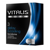 Презервативы VITALIS PREMIUM delay   cooling с охлаждающим эффектом - 3 шт. - Vitalis - купить с доставкой в Майкопе