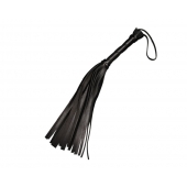 Чёрная кожаная плеть с 22 хвостами - 40 см. - Sitabella - купить с доставкой в Майкопе