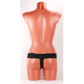 Чёрные кожаные трусики для больших насадок - БДСМ Арсенал - купить с доставкой в Майкопе